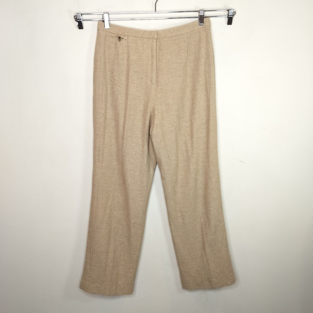 Vintage Anne Klein Wool Silk‎ Dress Pants Tan